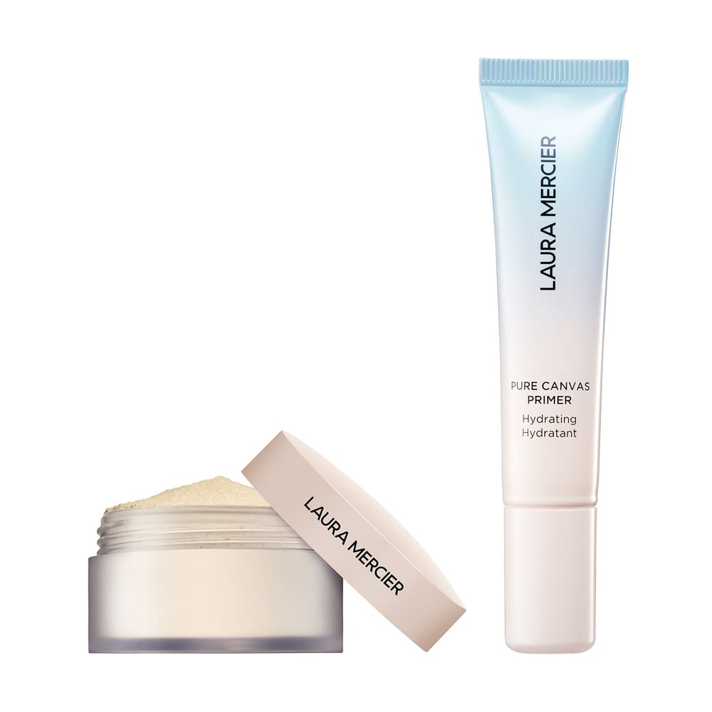 SET DUO MINI ULTRABLUR MINI PRIMER, LAURA MERCIER (SET CON POLVO FIJADOR PARA ROSTRO + PRIMER HIDRATANTE)